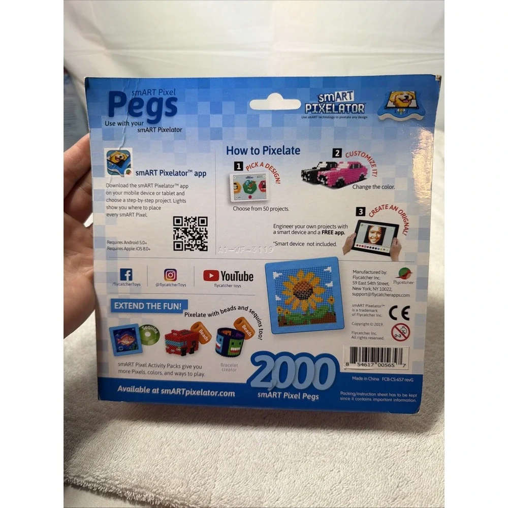 Smart Pixel Pegs - 2000 Pegs - 8 Colors - Smart Pixelator - New/Sealed